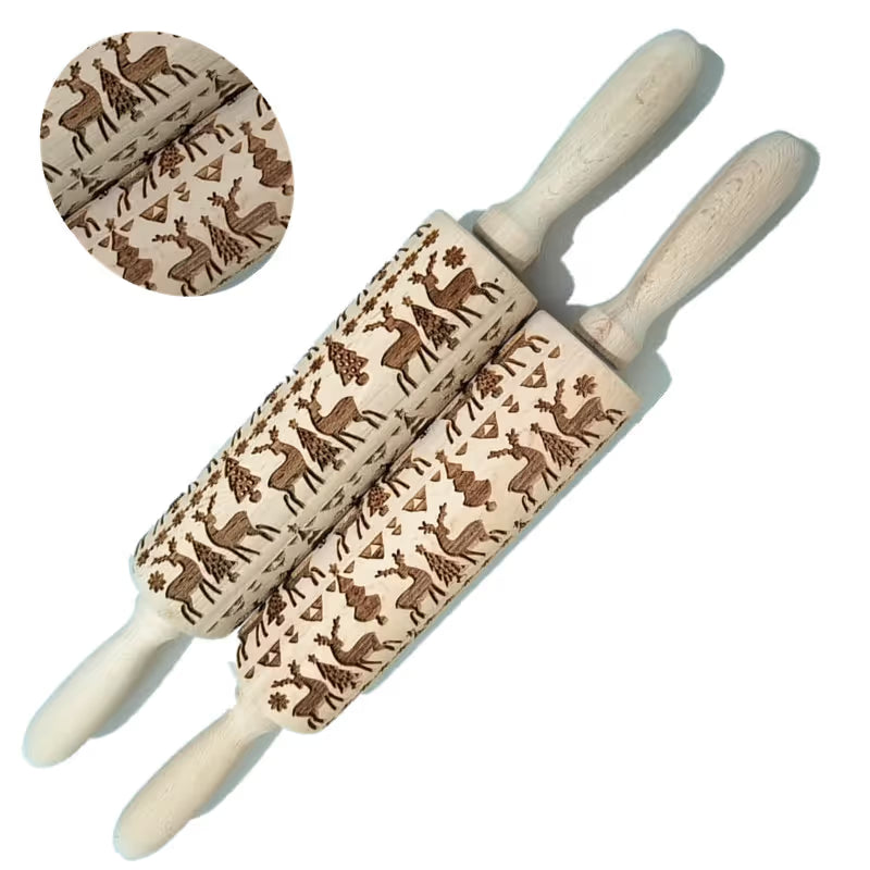 Christmas Wooden Rolling Pins